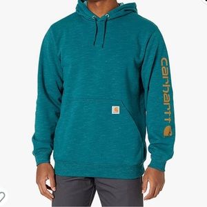 Mens blue green loose fit carhartt hoodie size 2XL